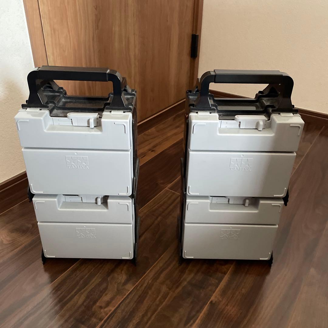 ミニ四駆用スタッキング収納2段ボックス　まとめ売り2個セット 引退品　タミヤ製