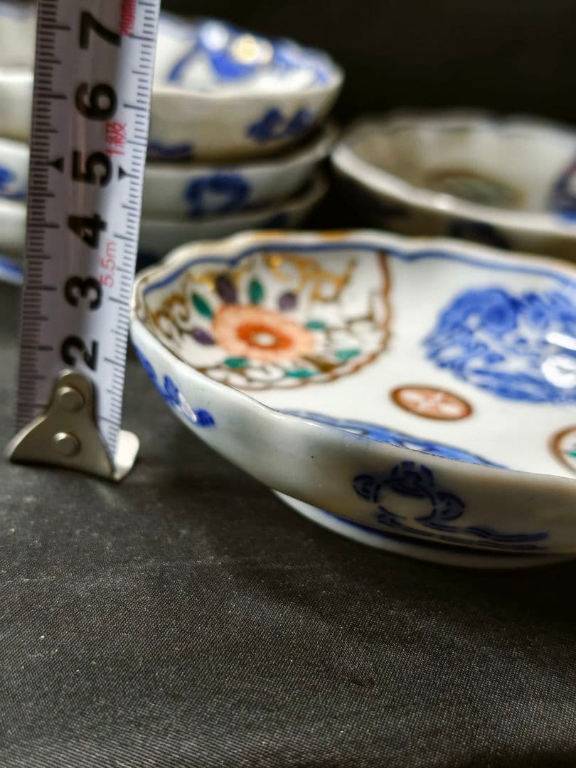 古伊万里 金襴手小皿 色絵金彩 手描き 明治骨董 旧家蔵出し美品 蒐集家放出