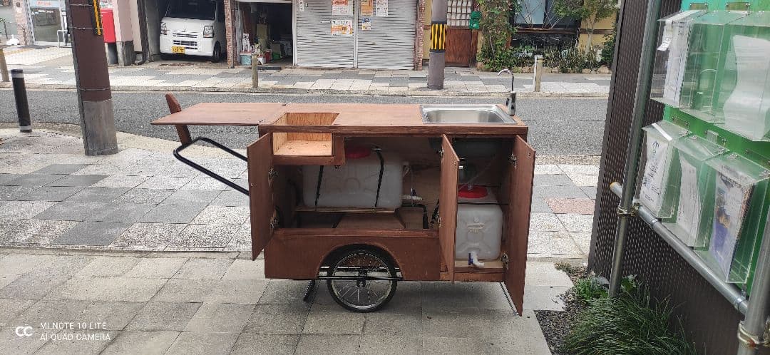 木製移動式キッチンリヤカー