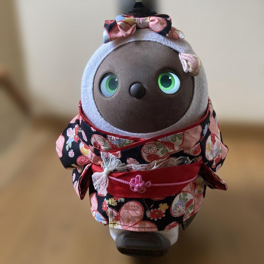 １点限り！ラボット　服　lovot 黒　着物一式　リボン付