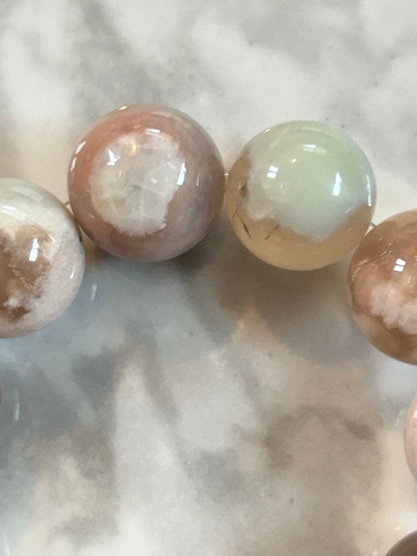 グリーン桜瑪瑙ブレスレット19ミリ