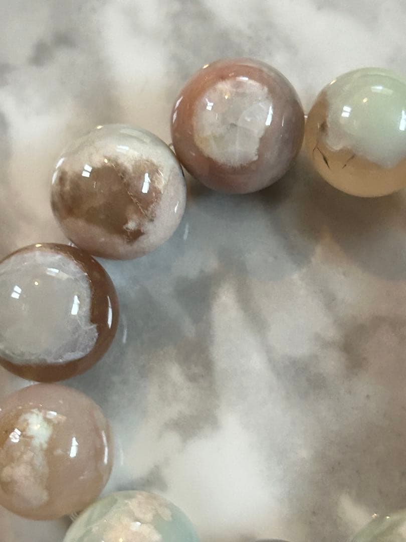 グリーン桜瑪瑙ブレスレット19ミリ