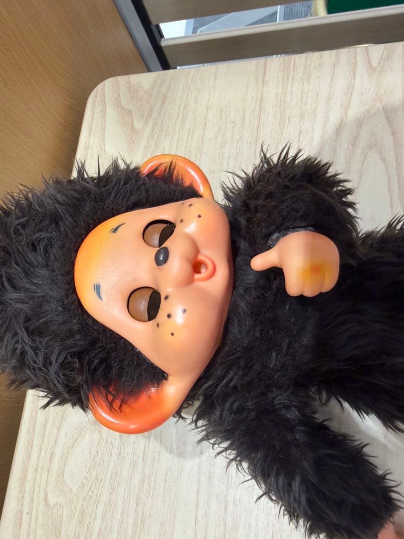【昭和レトロ】モンチッチ ぬいぐるみ スリープアイ 黒毛 お座り 当時物