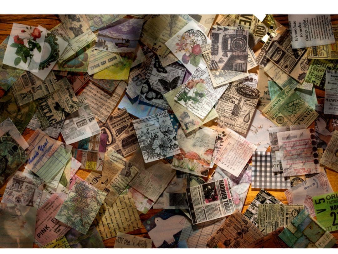 新品未使用コラージュ素材紙モノ大量お裾分けステッカー まとめ売り