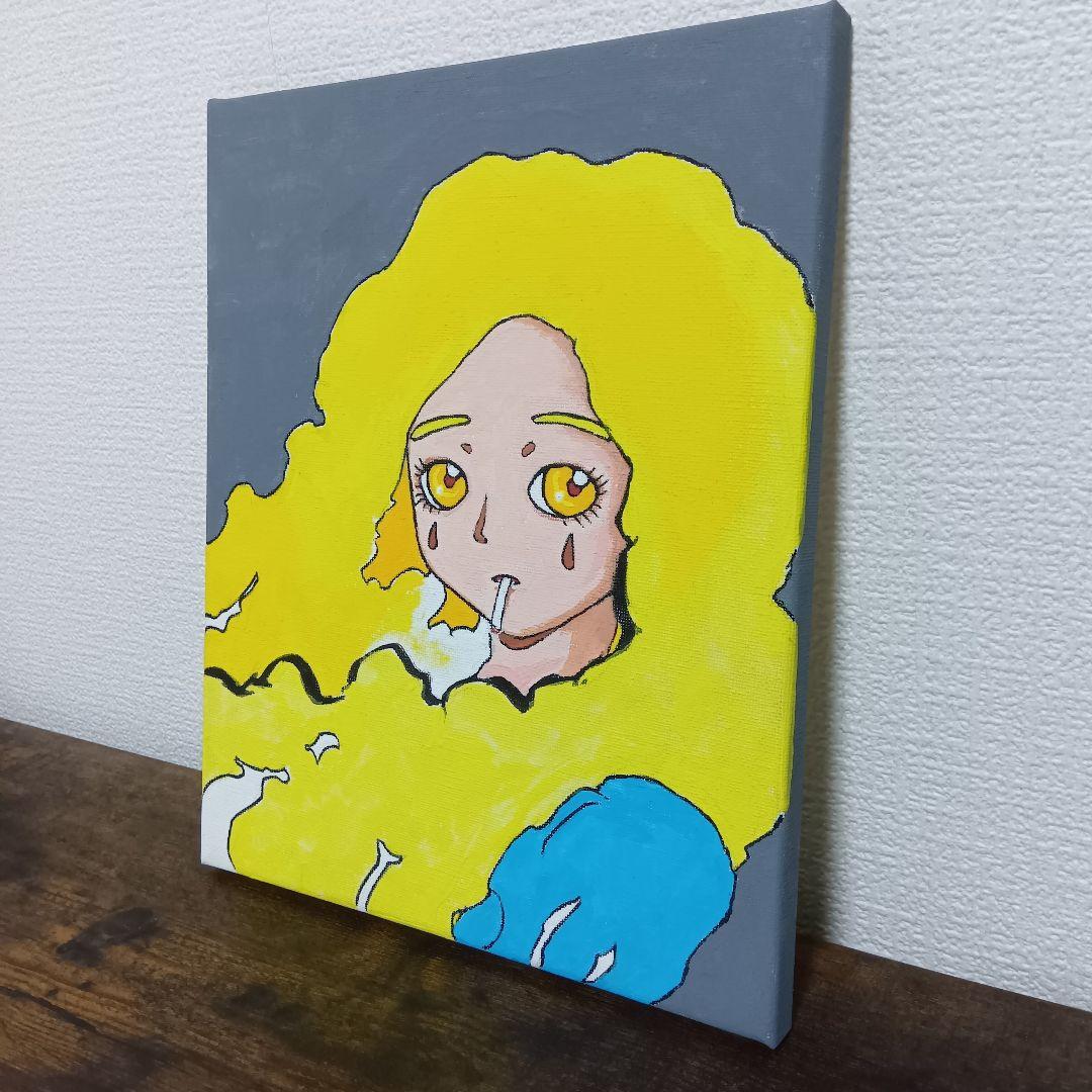 オリジナルイラスト 手描きイラスト タバコ 女性 絵 自作 アート 原画