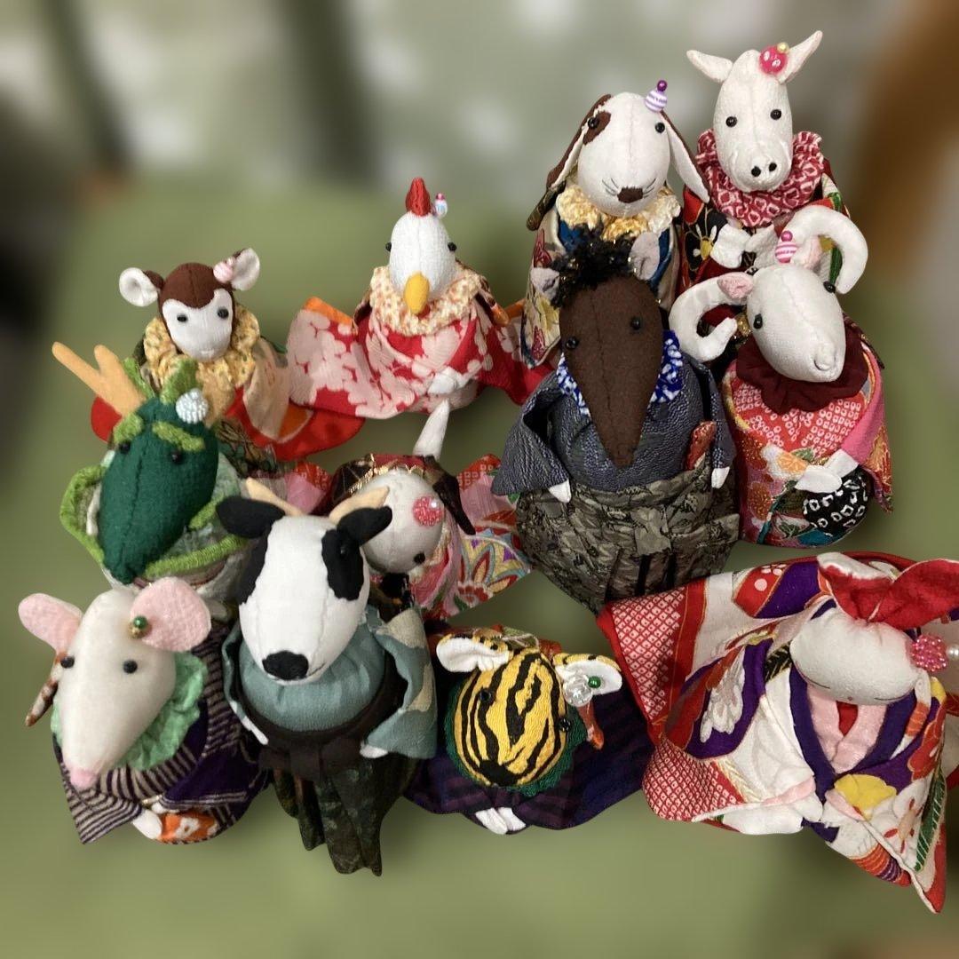 十二支 ハンドメイド動物ぬいぐるみセット