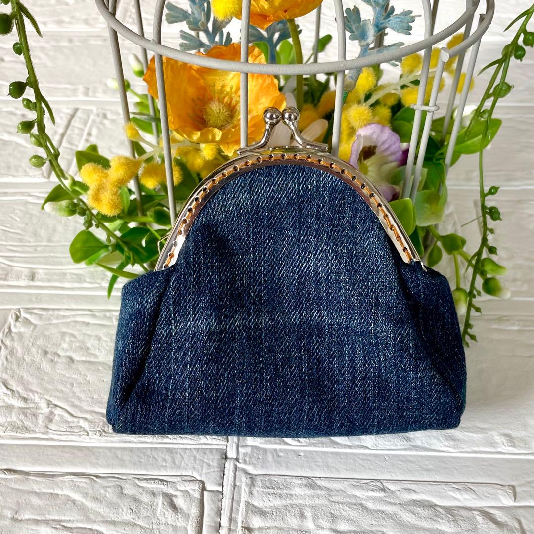デニムリメイク チューリップバッグ フリルたっぷり ハンドメイド オーダー