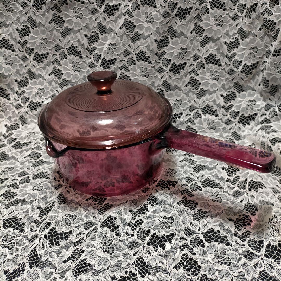 希少 未使用 クランベリー ヴィジョン コーニング ミルクパン 1L 片手鍋