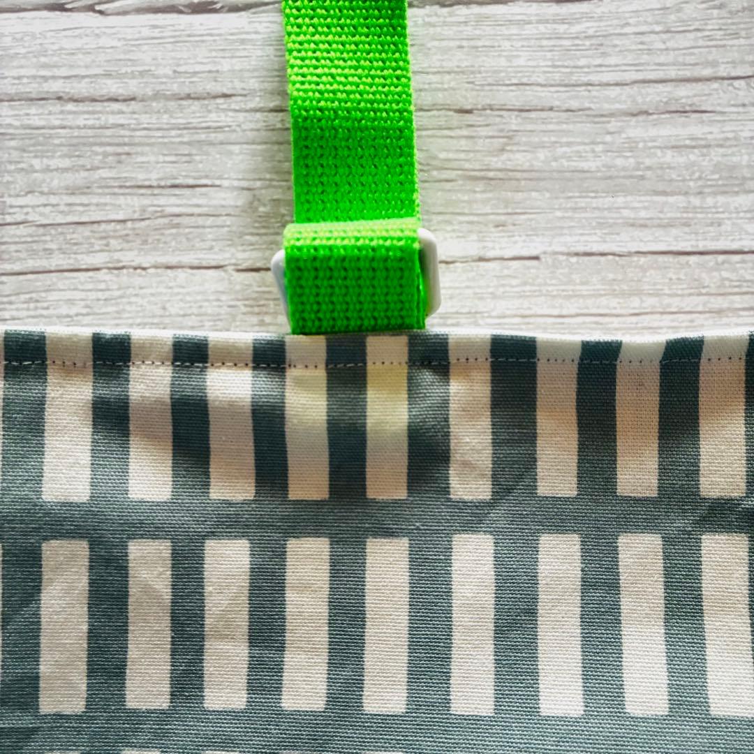 【オーダー可能】北欧調格子柄×ネオングリーン　入園入学　4点セット　チェック柄