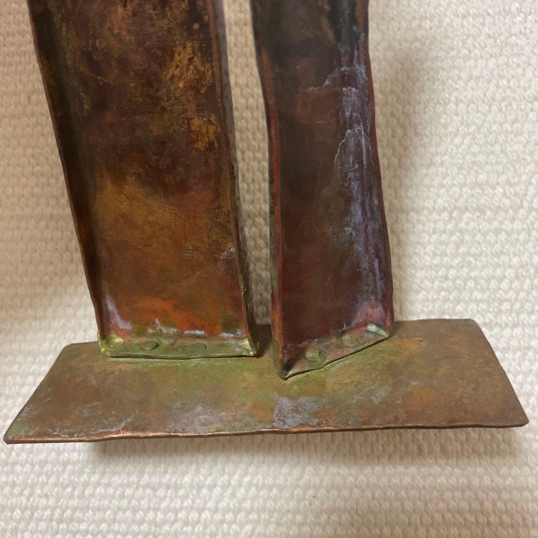 ハンドメイド　鍛金　金工　銅　人間　恋人　夫婦　男女　オブジェ　置物