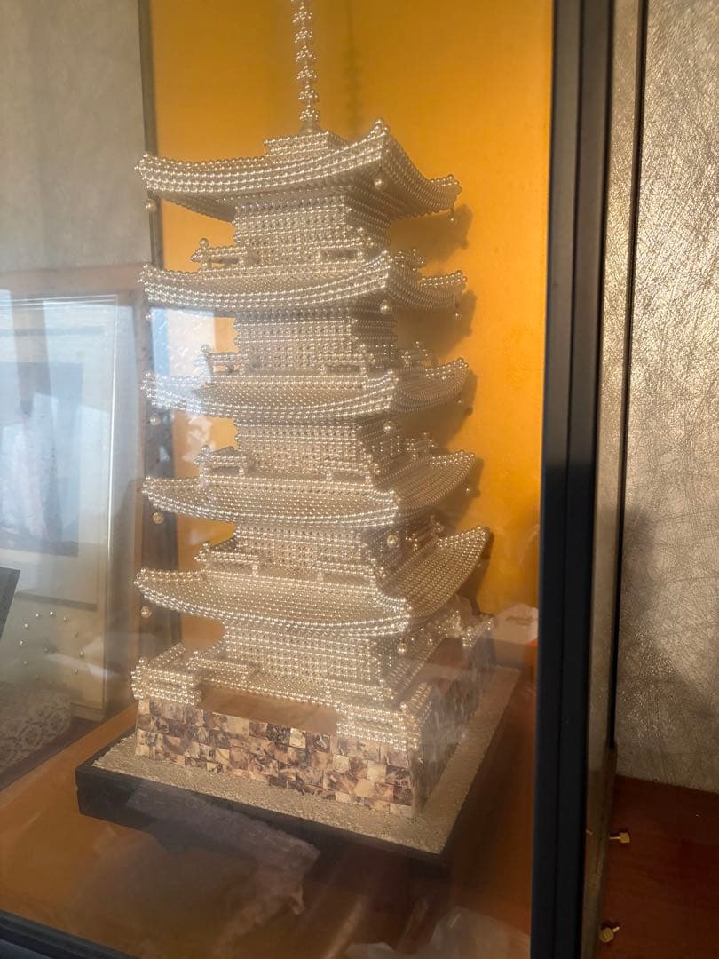 工芸品 真珠装飾 五重塔 模型