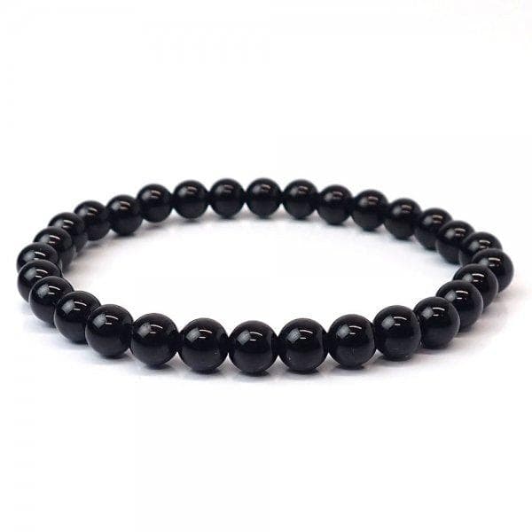 ブラックトルマリン ラウンド 8mm 内周15cm ブレスレット [X2130]