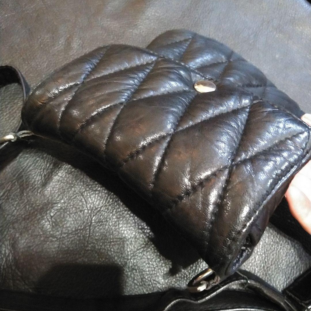 LDFS tokyo　オーダー特注 ダイヤモンドキルティングウエストレザーバッグ