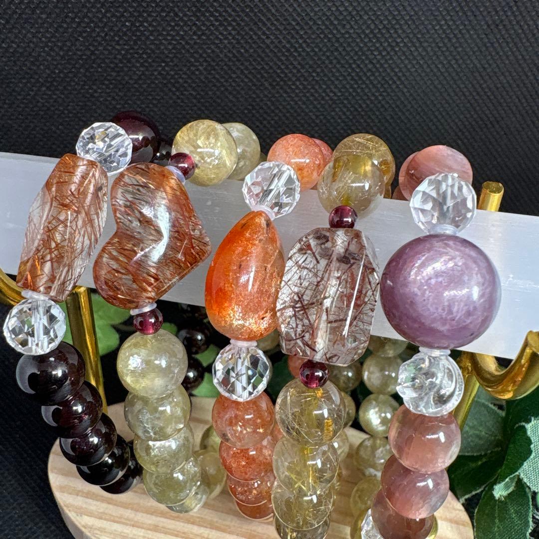 ＊野村早代様4／10レッドルチルクォーツ　ゴールドルチルクォーツ　ブレスレット