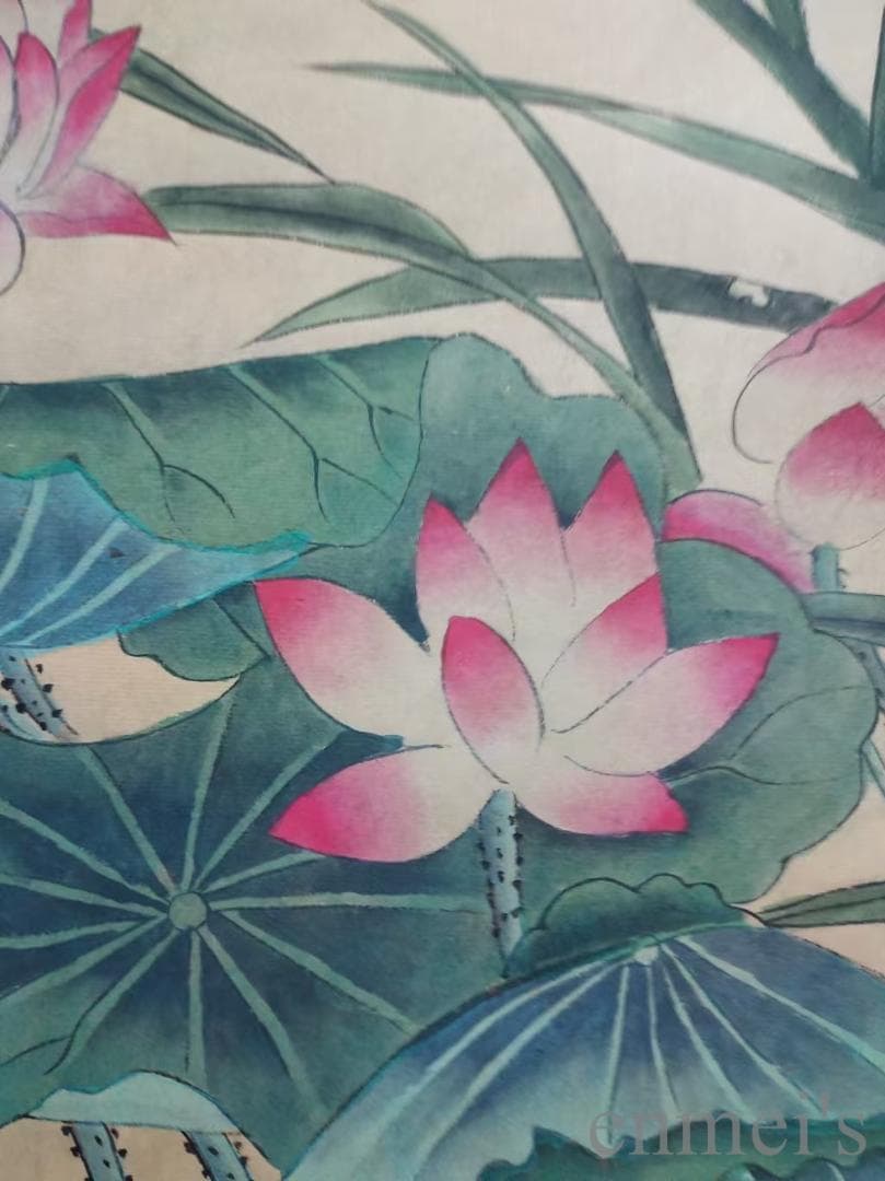 中国古美術.明時代.呂紀款.花鳥図.宣紙画.三尺手描き.肉筆.掛軸.水墨画.旧蔵