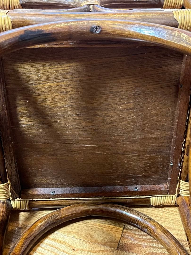 ラタン 昭和レトロ 花台 ライト 籐