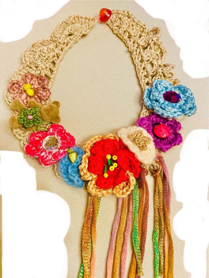 作家　オリジナル　一点もの　ネックレス　付け襟