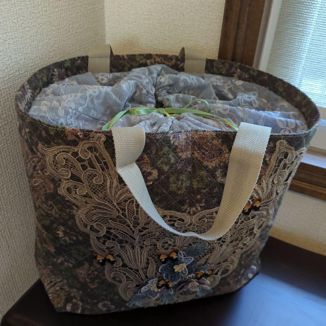 ハンドメイド1点物巾着ドッキングバッグ