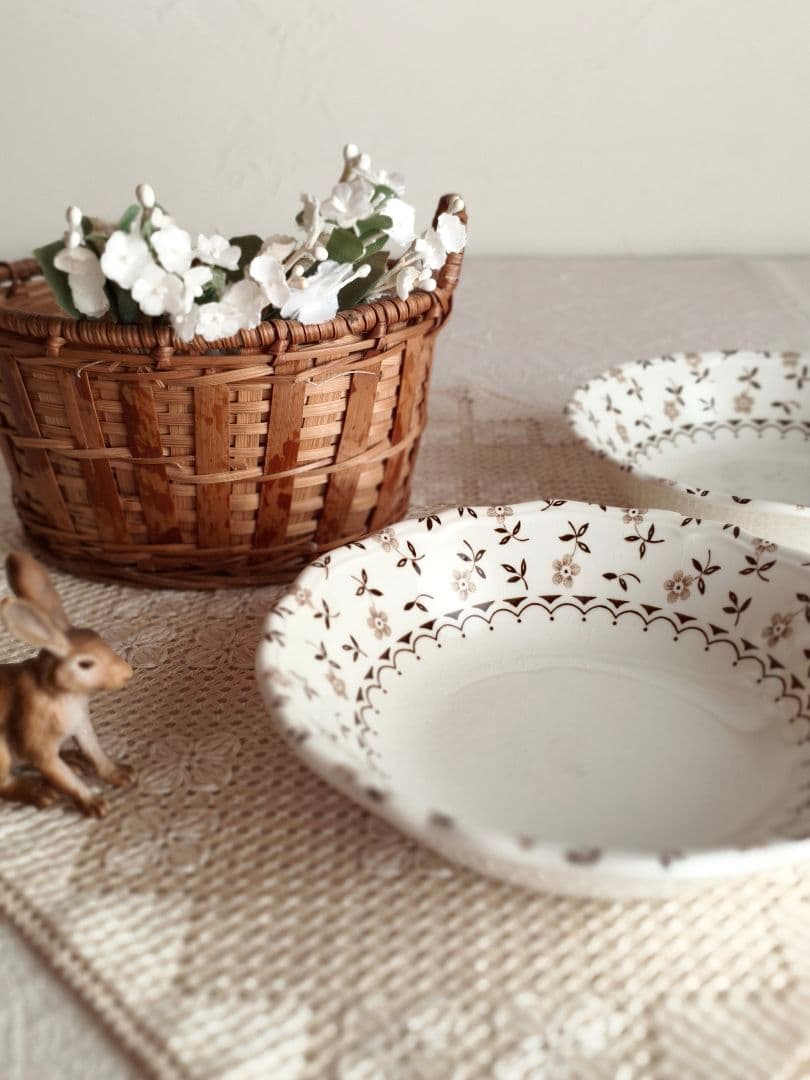 【mkuさま】vintage plate ❀ 優しい 小花柄の 深皿 a