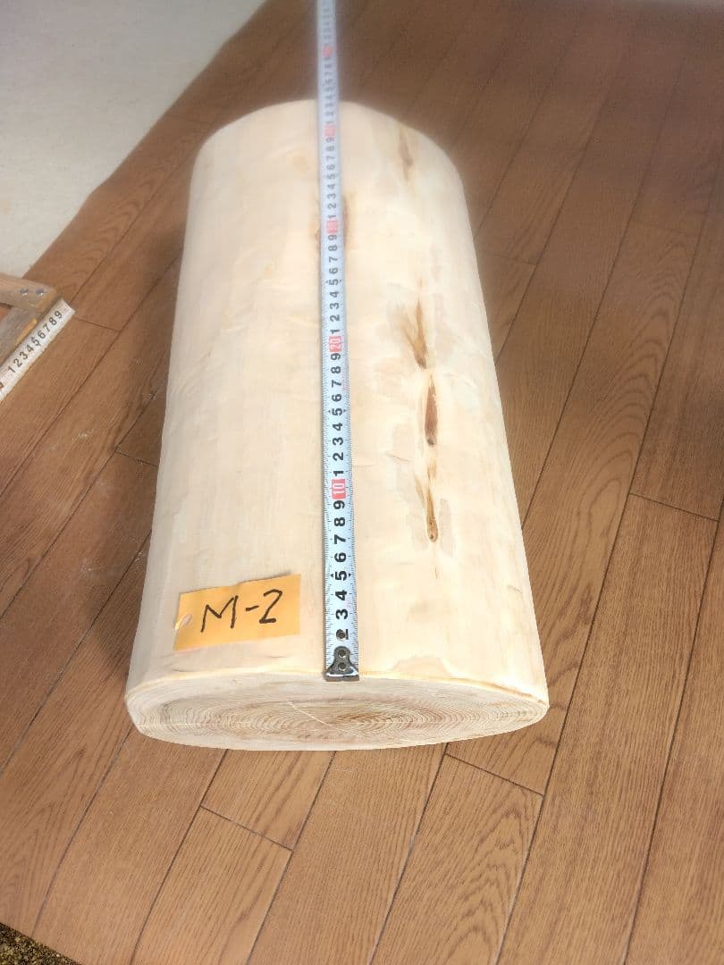 ひのき　丸太　飾り台　美品　M-2  明日葉茶サービス付き