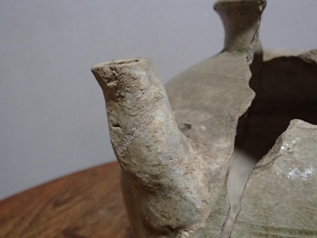 骨董　水注ぎ　古瀬戸　灰釉