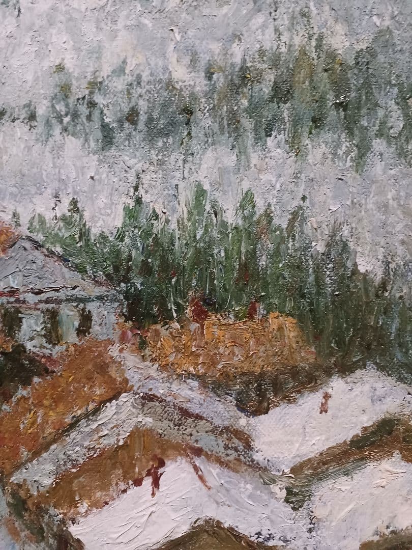 ◆　山口正人　[雪の山麓]　油彩6号　ルサロン会員　 仁科展　師:西村龍介　◆