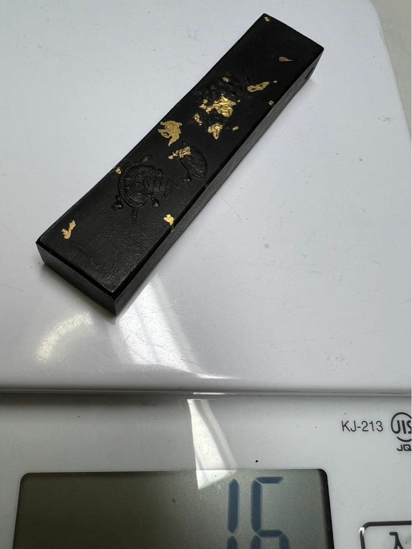 老舗高級金振銘墨　鶴と亀縁起墨！ 松煙亀15油煙鶴20g