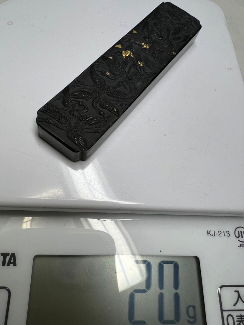 老舗高級金振銘墨　鶴と亀縁起墨！ 松煙亀15油煙鶴20g