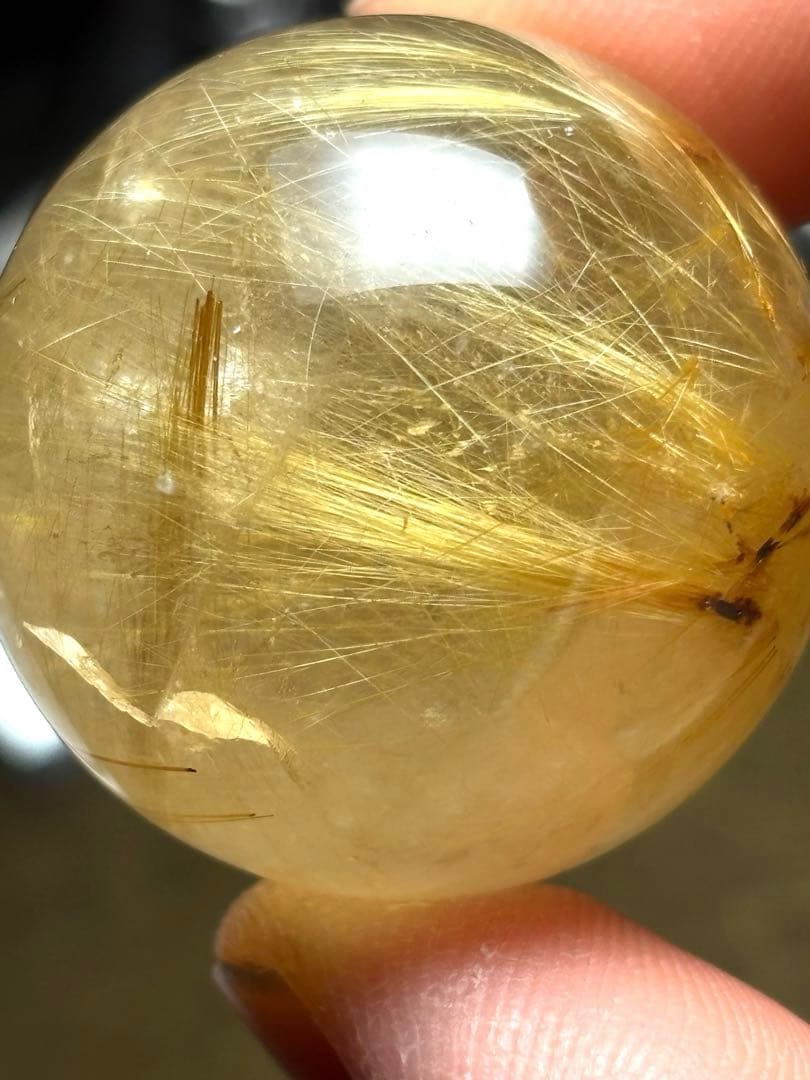 ゴールドタイチンルチル　スフィア30.5㎜（新品未使用）金運パワー最強　一点限り