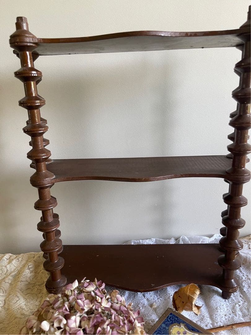 【き18】30 フランス　アンティーク　ナポレオンシェルフ　糸巻き　シェルフ