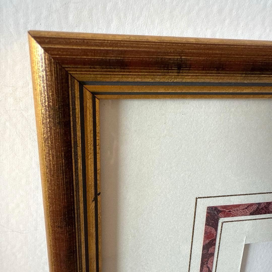 橋本不二子　水彩画 アンティークフレーム