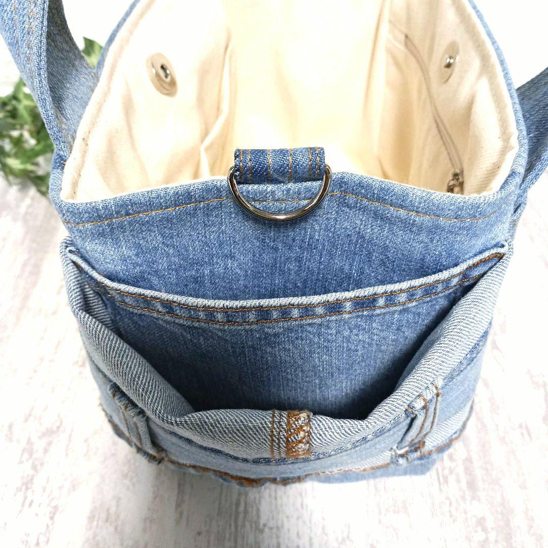No.002 リメイクデニム★サイドポケットトートバッグ＋ショルダーストラップ