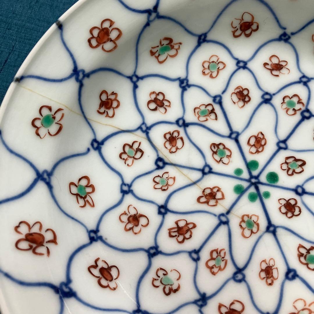 天啓年製 網目更5客 アンティーク 古九谷