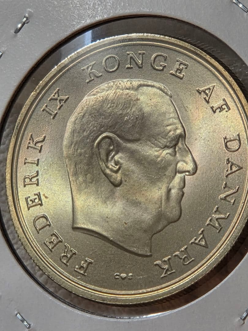 デンマーク王国　マルグレーテ&ヘンリック結婚記念　10 クローナー銀貨　1967