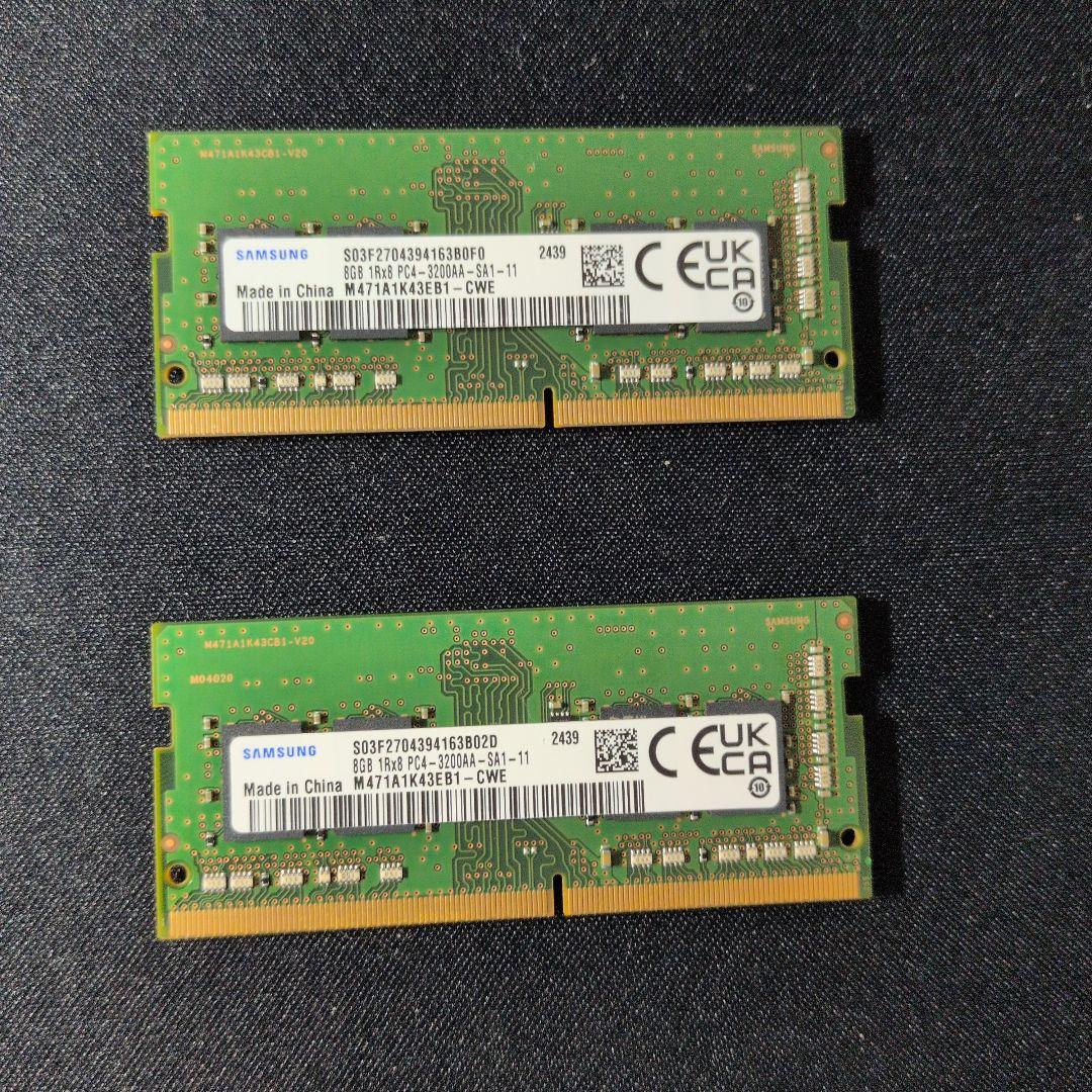 ノートパソコン用RAM　DDR4-3200 8GB×2 SAMSUNG