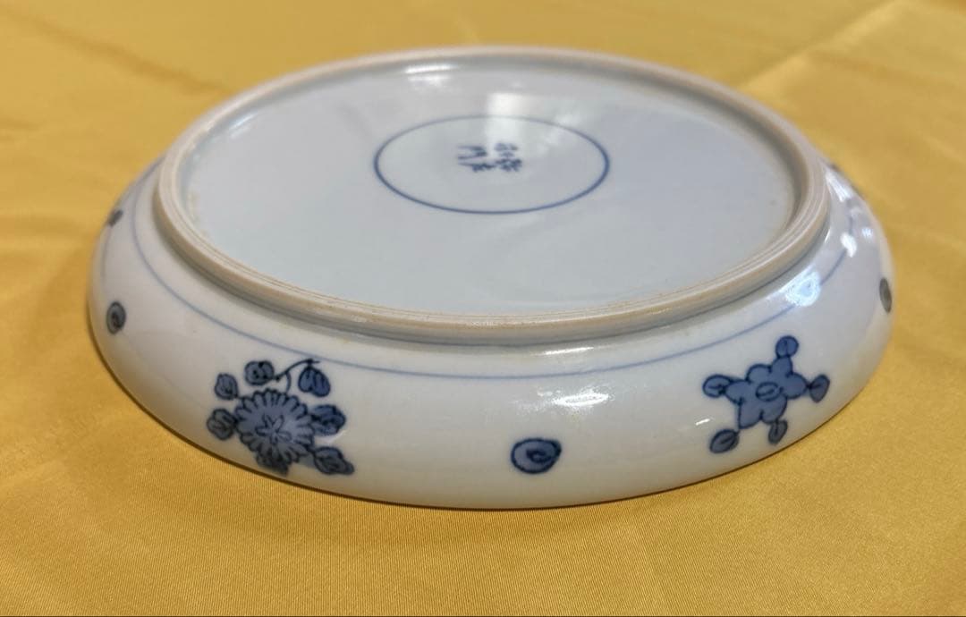 弥左衛門　弥左エ門 染付獅子花唐草　7寸皿 中皿 中古 3枚