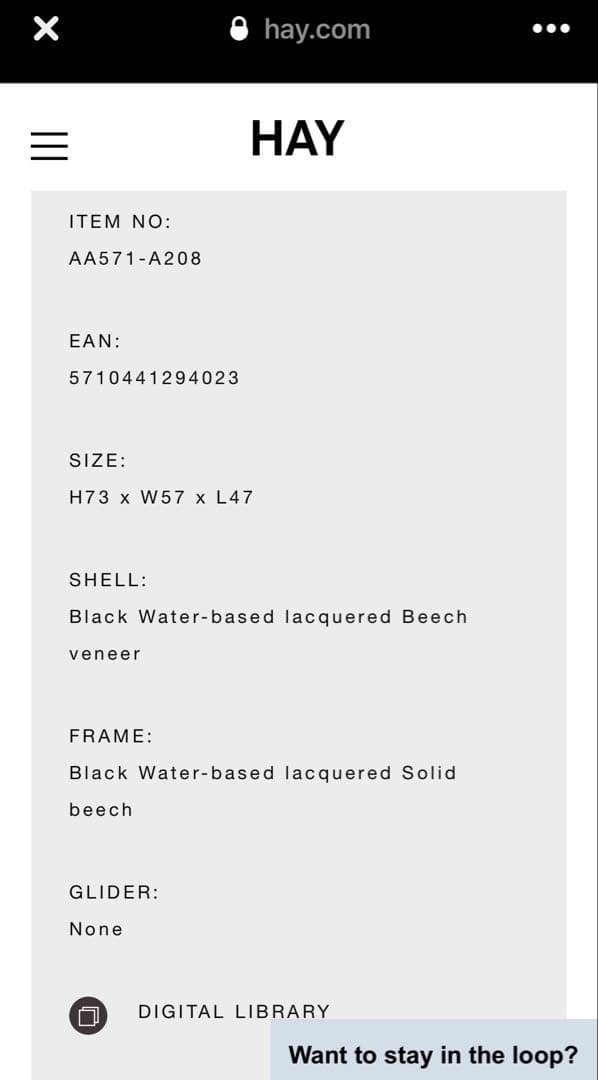 HAY 北欧ブランド　黒色スピンドルチェア