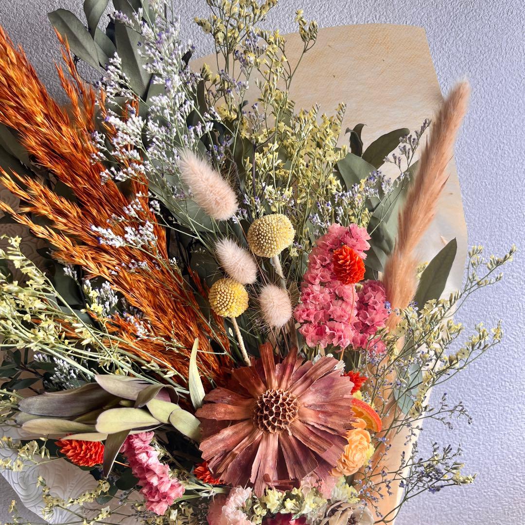 ♡新作♡おおきめ　ドライフラワー　花束　スワッグ