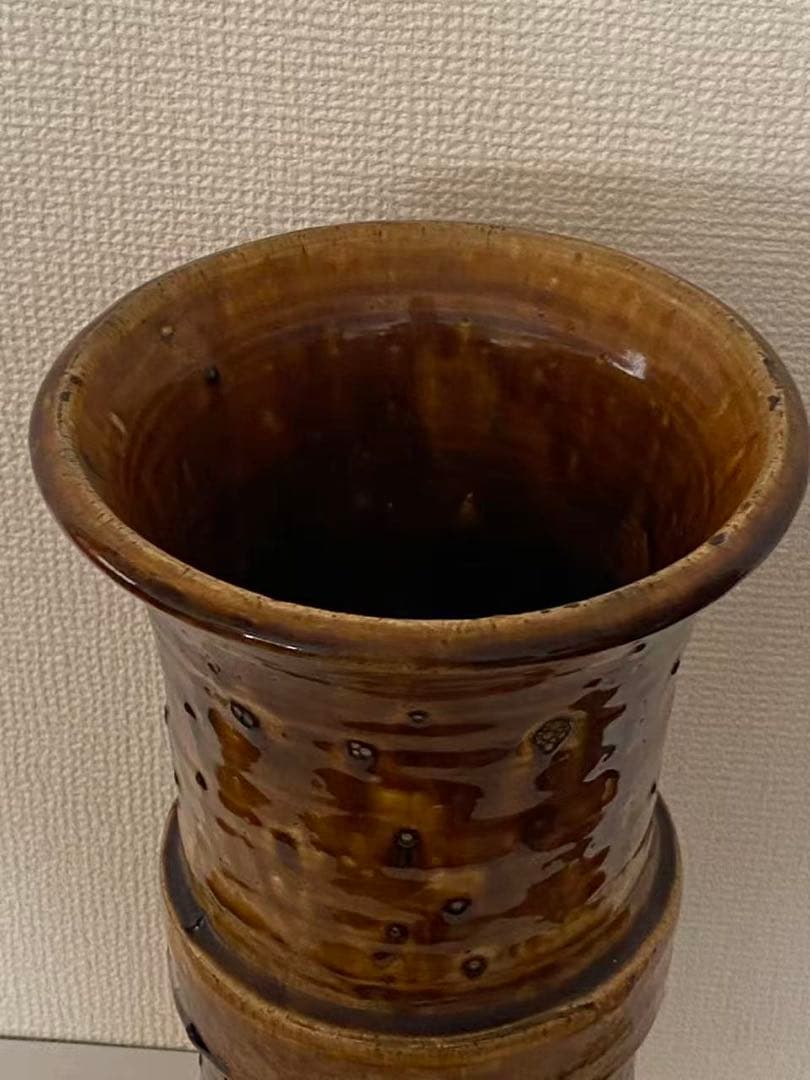 鉄釉花瓶瀬戸？花器 花入れ 花瓶 骨董品