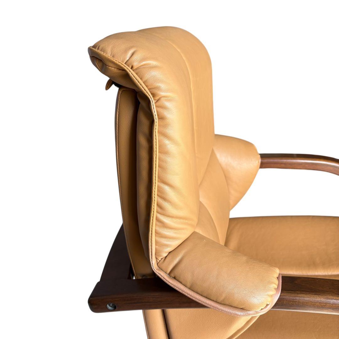 富士ファニチャー リクライニングチェア キャスター付き ブラウン