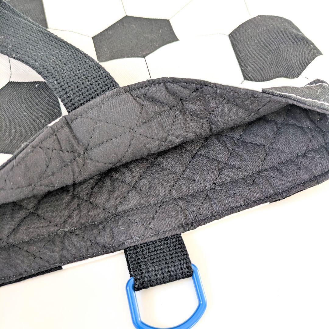 入園入学3点セット、レッスンバッグ指定　サッカーボール×アッシュブルー/ブラック