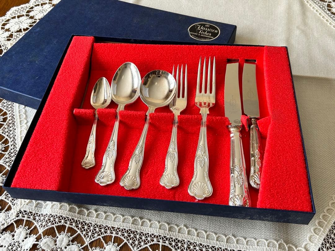 英国ヴィンテージ　HarrisonFisher社　キングスデザイン　カトラリー