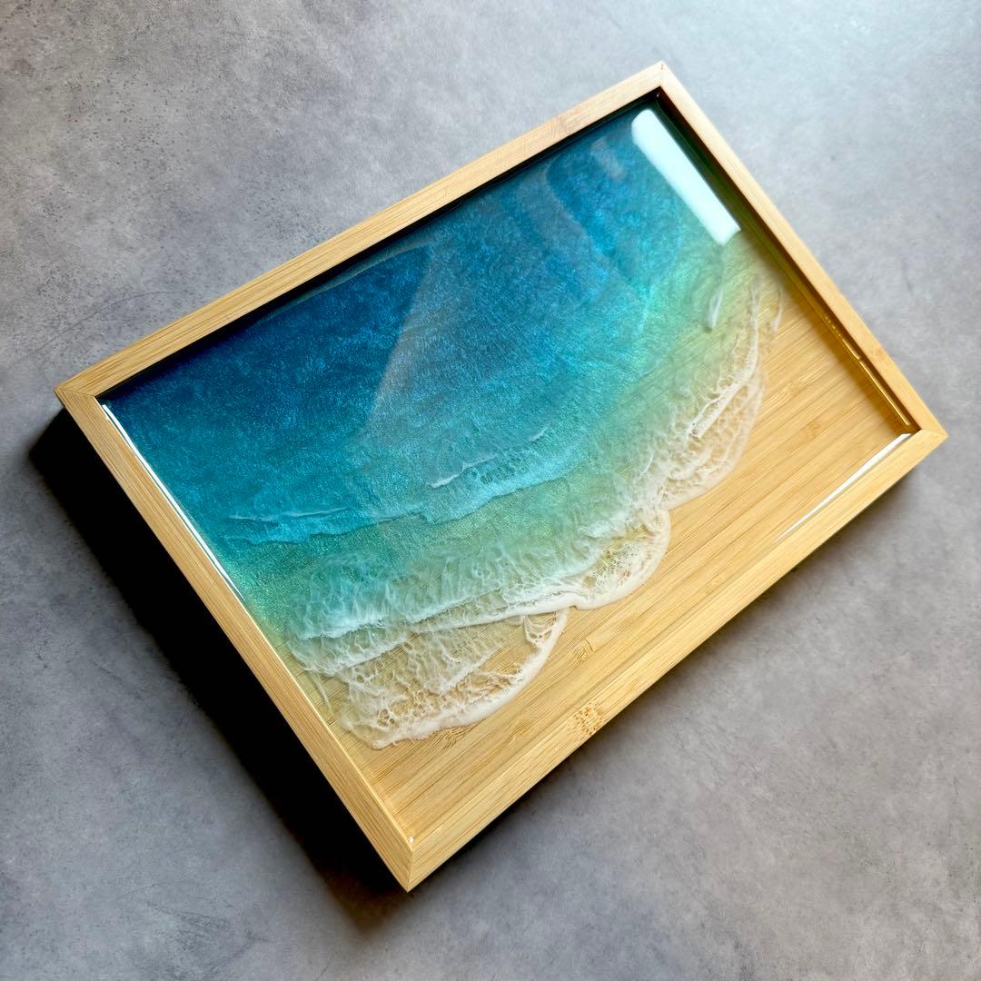 レジンアート　海アート　オーシャンアート　トレイ