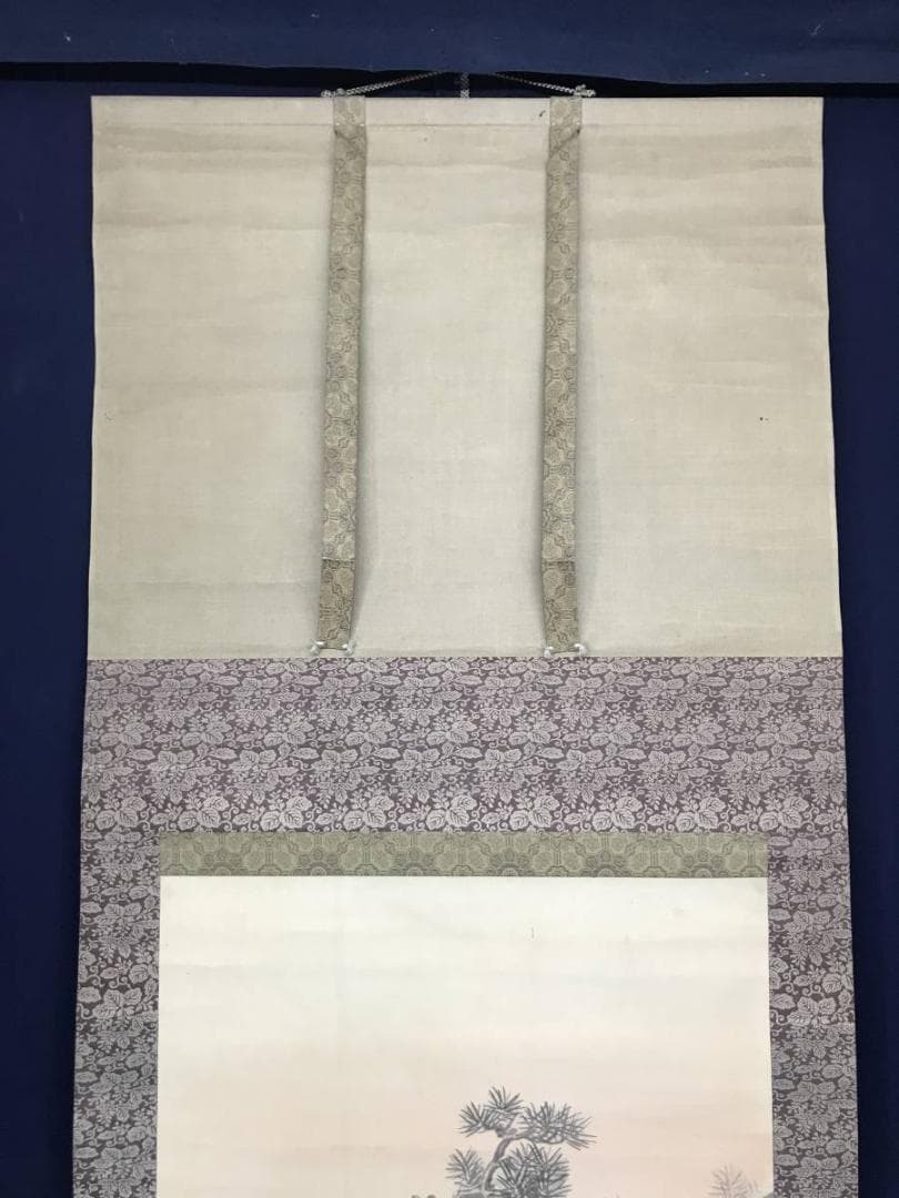 【真作】広瀬東畝/双鶏図/鶴図/松鶴図/掛軸/名家伝来/AC-323