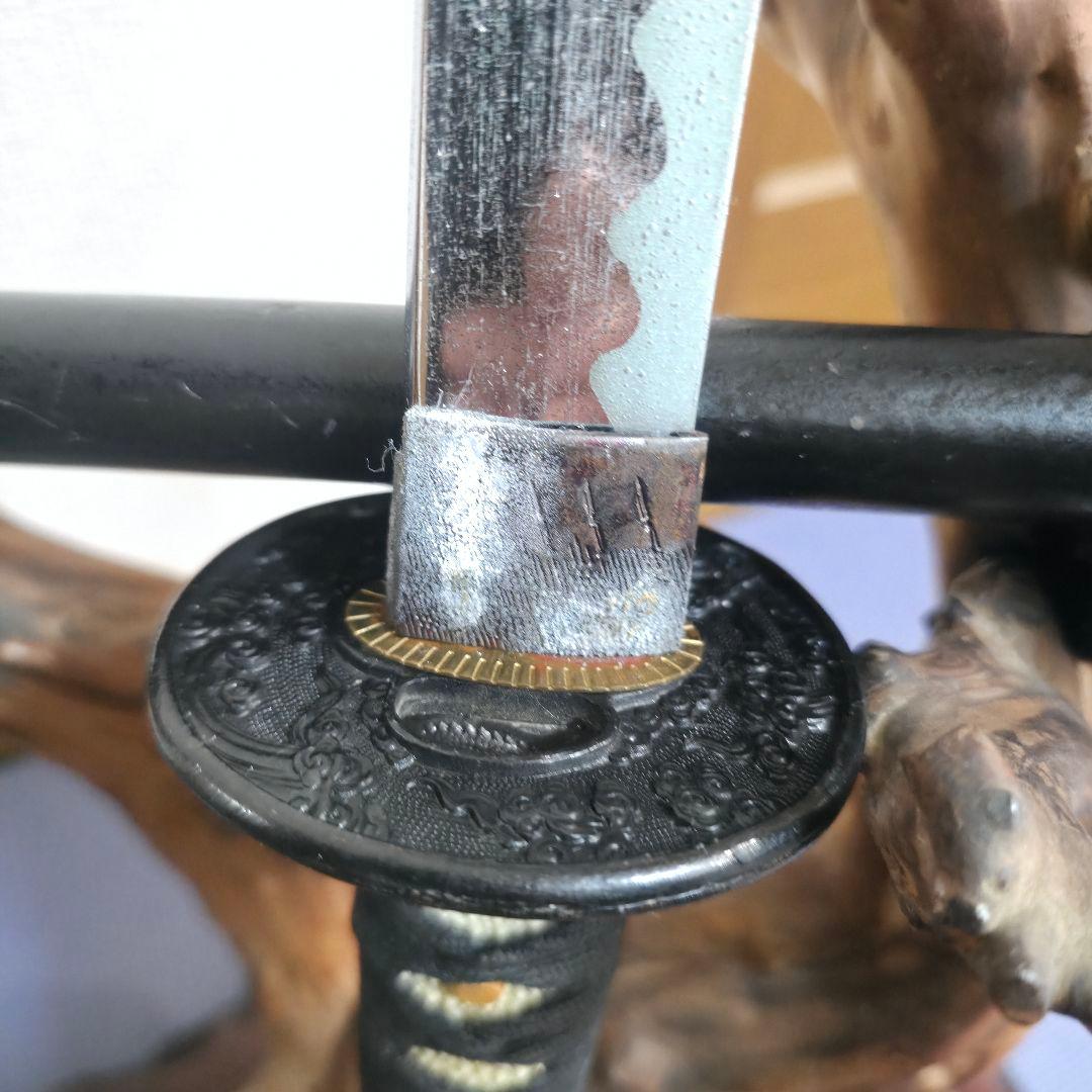 509 模造刀大刀 黒柄 雲龍楕円鍔 黒鞘 居合刀