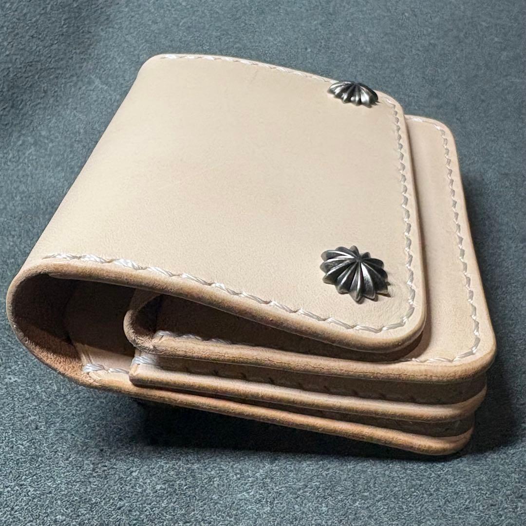 【ショートトラッカーウォレット】ナチュラル　経年変化　エイジング　アポロコンチョ