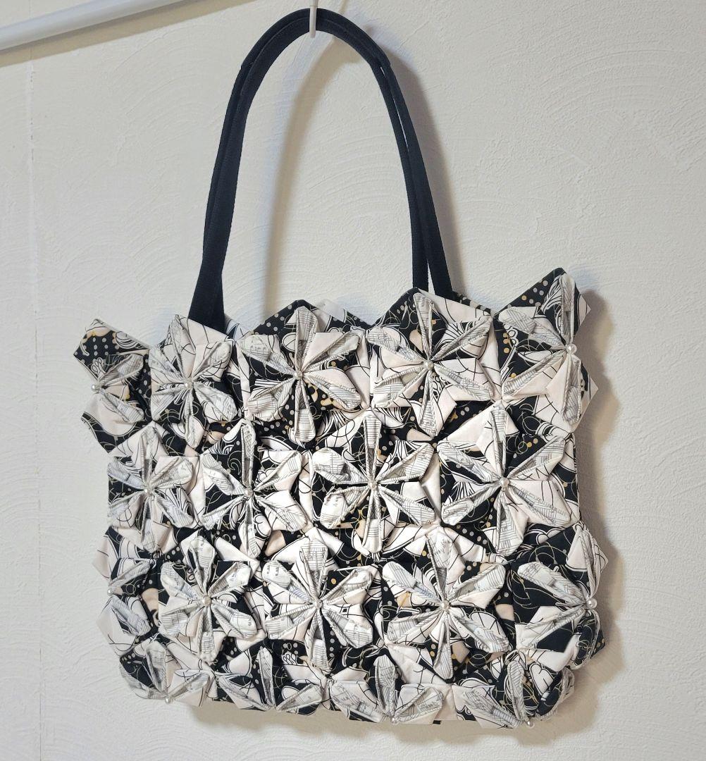 折り紙して作ったバック　パッチワークバック