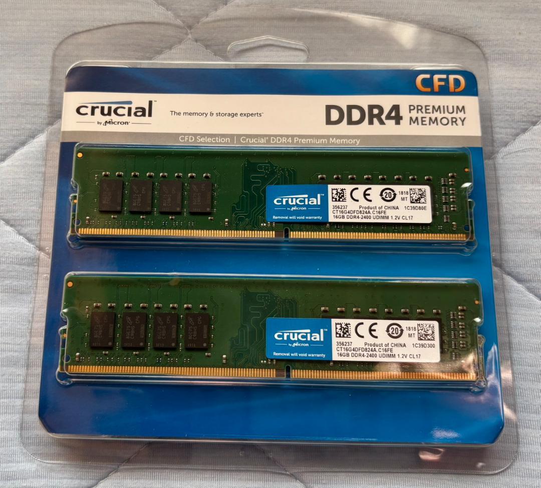 Crucial DDR4-2400 32GB (16GB×2枚) デスクトップ用