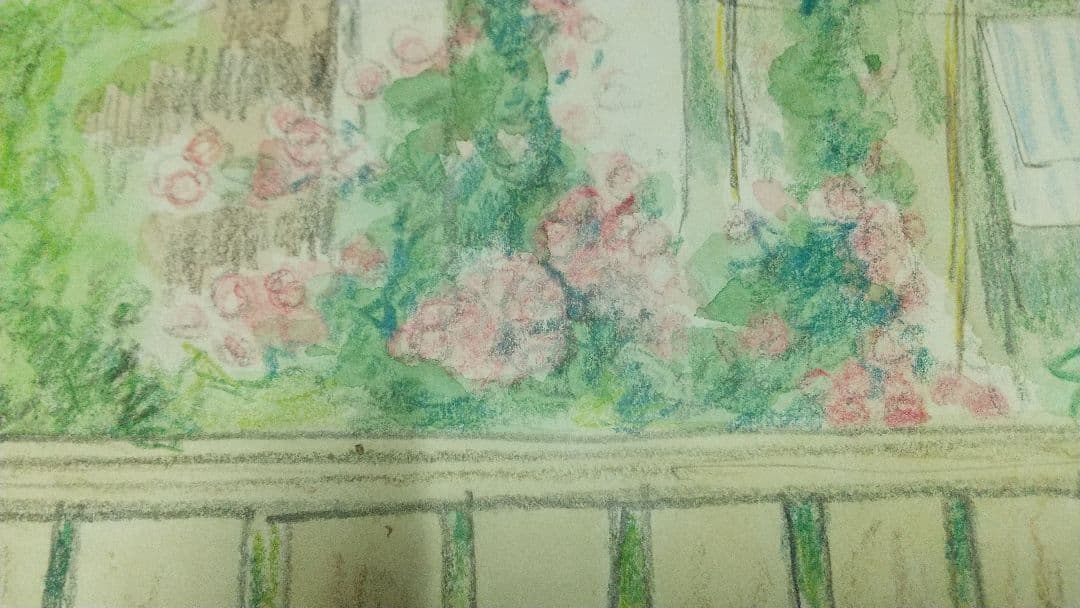 日本画家　丸山石根　民家　写生　破れ穴あり　ルーマニア？