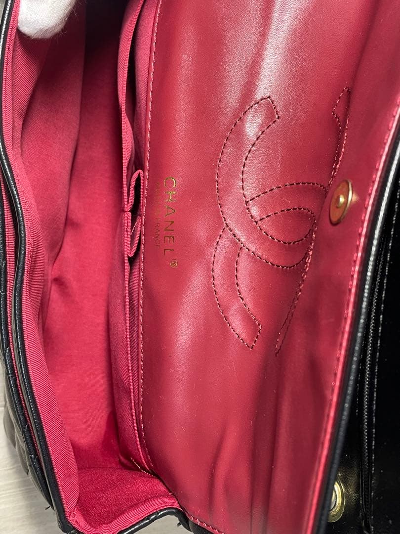 ラムスキンゴールドチェーンショルダーバッグ ノベルティ　訳あり未使用